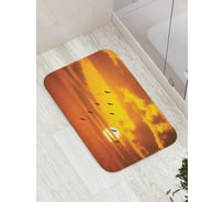 Коврик противоскользящий JoyArty "Птичья стая на закате" для ванной, сауны, бассейна, bath_16704