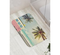 Коврик противоскользящий JoyArty "На фургоне возле пальм" для ванной, сауны, бассейна, bath_15657