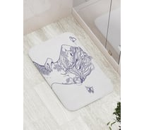 Коврик противоскользящий JoyArty "Цветочный боди арт" для ванной, сауны, бассейна, bath_19075