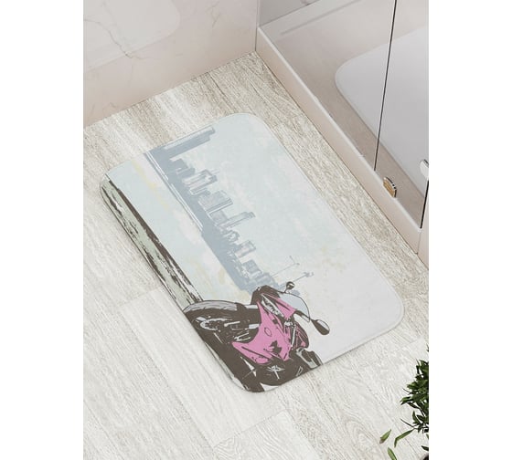 Коврик противоскользящий JoyArty "Мотоцикл у реки" для ванной, сауны, бассейна, bath_17791 1