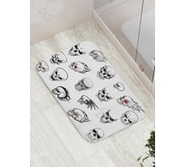 Коврик противоскользящий JoyArty "Разные черепа" для ванной, сауны, бассейна, bath_22184