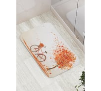 Коврик противоскользящий JoyArty "На велосипеде за листьями" для ванной, сауны, бассейна, bath_17799