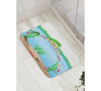 Коврик противоскользящий JoyArty "Круговорот лягушек" для ванной, сауны, бассейна, bath_15248