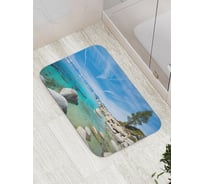 Коврик противоскользящий JoyArty "Каменный пляж" для ванной, сауны, бассейна, bath_18436