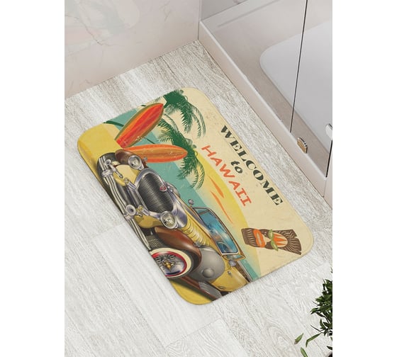 Коврик противоскользящий JoyArty "Приглашение в Гавайи" для ванной, сауны, бассейна, bath_15616 1