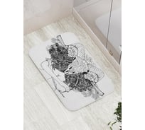 Коврик противоскользящий JoyArty "Девушка с черепом барана" для ванной, сауны, бассейна, bath_19894