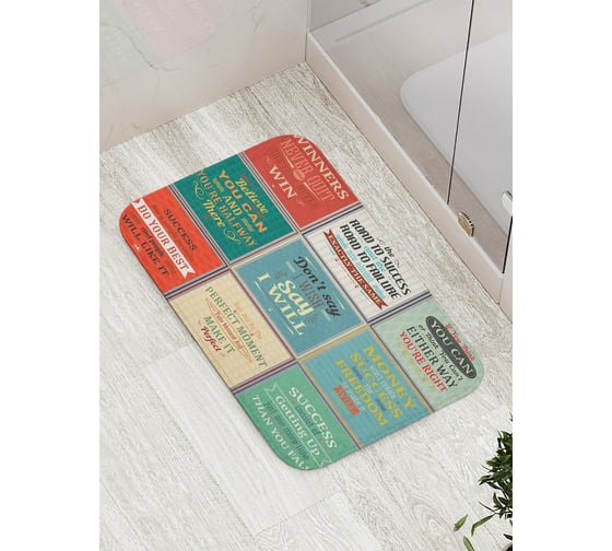 Коврик противоскользящий JoyArty "Правила победителя" для ванной, сауны, бассейна, bath_16011 1