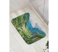 Коврик противоскользящий JoyArty "Зеленистые горы до неба" для ванной, сауны, бассейна, bath_16183