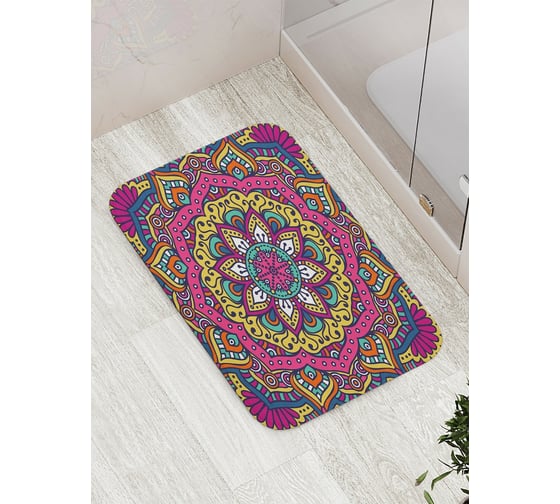 Коврик противоскользящий JoyArty "Красочная мандала" для ванной, сауны, бассейна, bath_18985 1