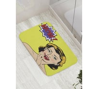 Коврик противоскользящий JoyArty "Удивленная женщина" для ванной, сауны, бассейна, bath_28151