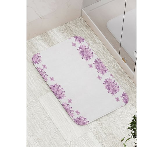 Коврик противоскользящий JoyArty "Сиреневые цветы" для ванной, сауны, бассейна, bath_29364 1