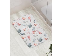 Коврик противоскользящий JoyArty "Журавли и фламинго" для ванной, сауны, бассейна, bath_30225