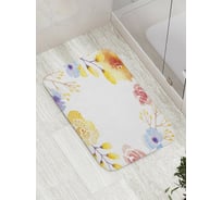 Коврик противоскользящий JoyArty "Акварельная рамка цветов" для ванной, сауны, бассейна, bath_31572