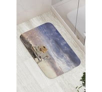 Коврик противоскользящий JoyArty "Леопард в тумане" для ванной, сауны, бассейна, bath_10439