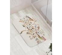 Коврик противоскользящий JoyArty "Птичьи ягоды" для ванной, сауны, бассейна, bath_4304