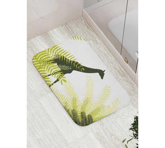 Коврик противоскользящий JoyArty "Жираф у папоротника" для ванной, сауны, бассейна, bath_21723 1