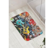 Коврик противоскользящий JoyArty "Музыкальное граффити" для ванной, сауны, бассейна, bath_12704
