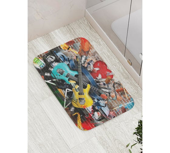Коврик противоскользящий JoyArty "Музыкальное граффити" для ванной, сауны, бассейна, bath_12704 1