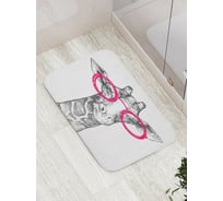 Коврик противоскользящий JoyArty "Жираф в очках" для ванной, сауны, бассейна, bath_18497
