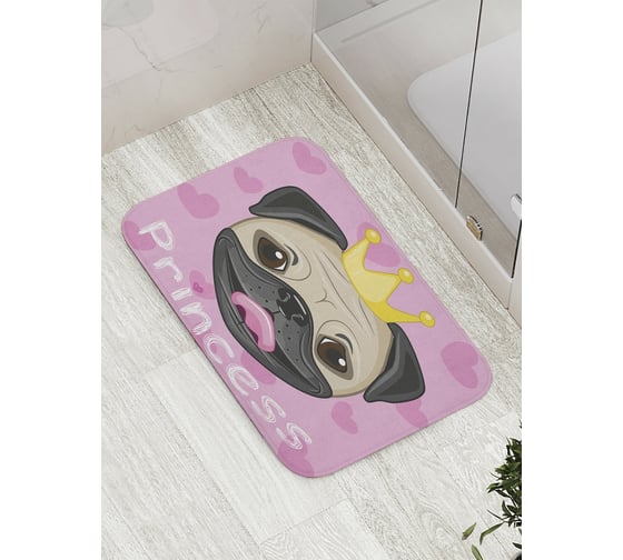 Коврик противоскользящий JoyArty "Питомец принцессы" для ванной, сауны, бассейна, bath_11975