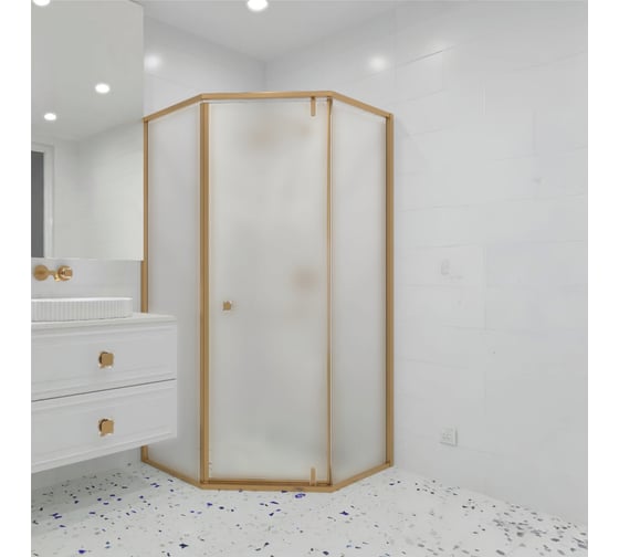 Душевой уголок RGW 100х100х195 HO-088-Gb Трапеция/Золото браш/Матовое/8 мм (2 уп.) 350608800-26 1