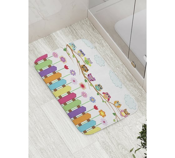Коврик противоскользящий JoyArty "Веселые совы" для ванной, сауны, бассейна, bath_10808 1
