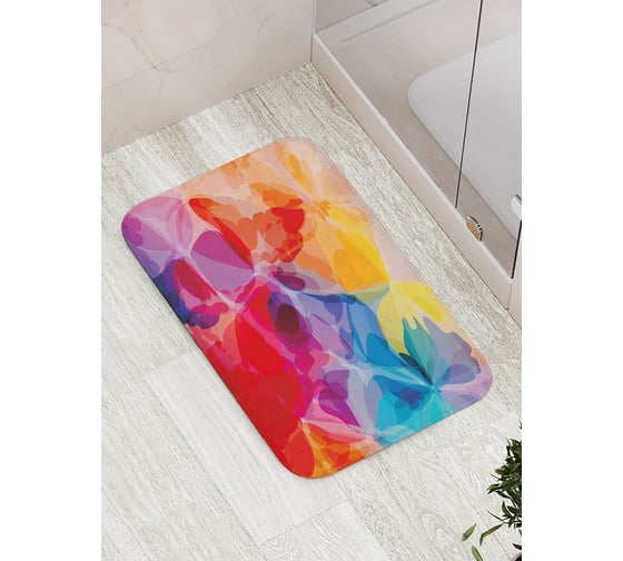 Коврик противоскользящий JoyArty "Цветочная абстракция" для ванной, сауны, бассейна, bath_30173 1