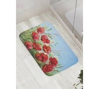 Коврик противоскользящий JoyArty "Композиция с маками и ромашками" для ванной, сауны, бассейна, bath_9192