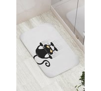 Коврик противоскользящий JoyArty "Вредный кот" для ванной, сауны, бассейна, bath_18505