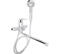 Смеситель для ванны RAIN Гранат прямой излив 35 см., душевой набор, картридж 35 мм., латунь, хром 561-306