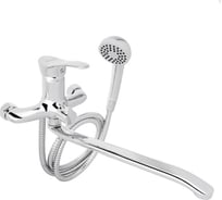 Смеситель для ванны RAIN Мира изогнутый излив 35 см., душевой набор, картридж 35 мм., латунь, хром 561-307