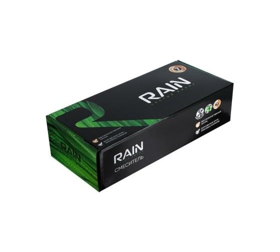Смеситель для ванны RAIN Кремний прямой излив 35 см., душевой набор, картридж 35 мм., латунь, хром 561-309