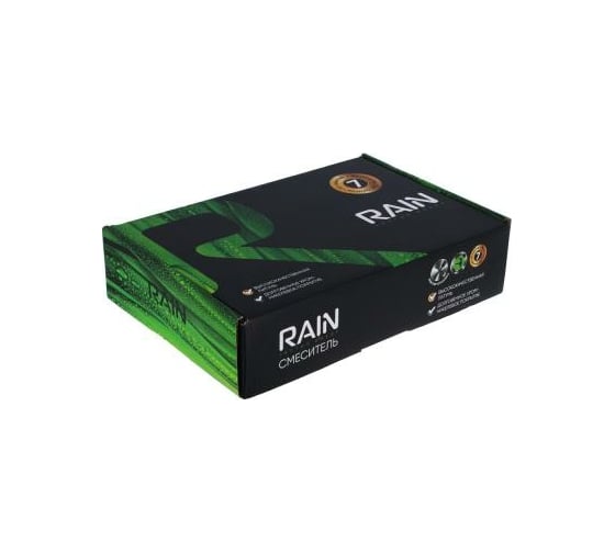 Смеситель для кухни RAIN Гранат длинный плоский излив, картридж 40 мм., гайка, латунь, хром 561-315