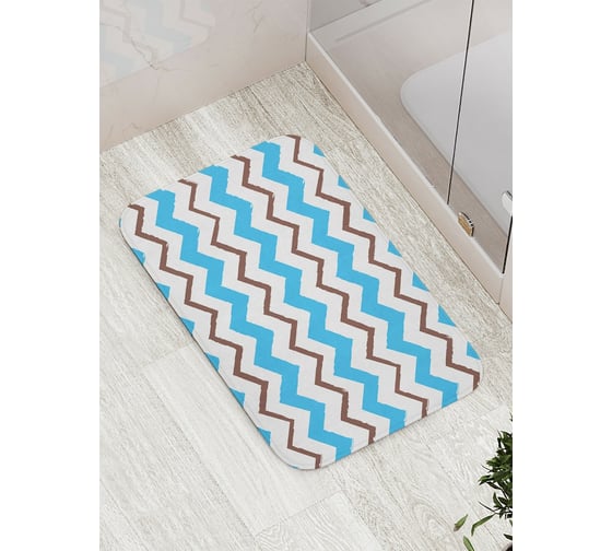 Коврик противоскользящий JoyArty "Разноцветные зигзаги" для ванной, сауны, бассейна, bath_6935 1