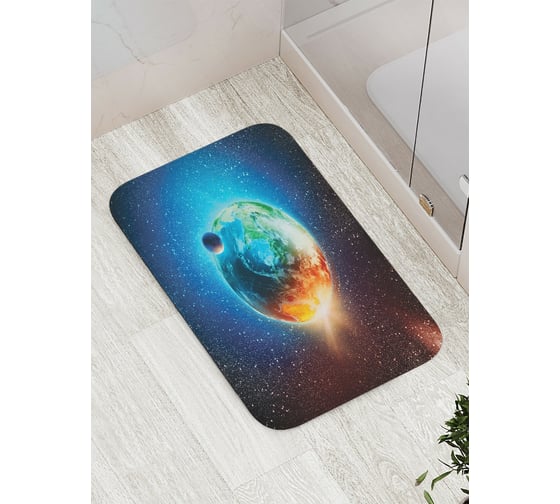 Коврик противоскользящий JoyArty "Земля из космоса" для ванной, сауны, бассейна, bath_15664 1