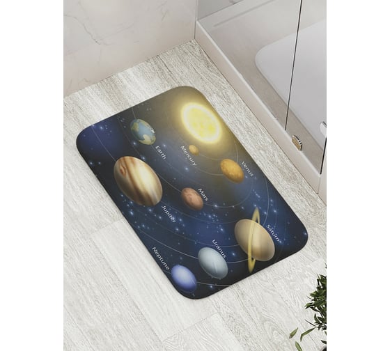 Коврик противоскользящий JoyArty "Планеты солнечной системы" для ванной, сауны, бассейна, bath_8299 1