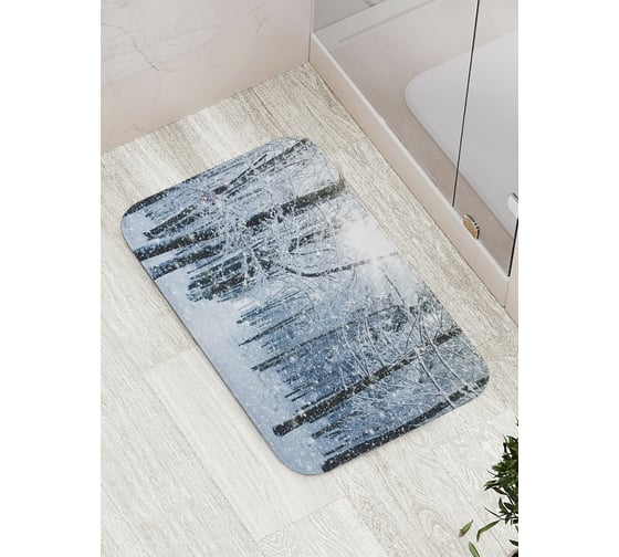 Коврик противоскользящий JoyArty "Лесные снега" для ванной, сауны, бассейна, bath_5751 1