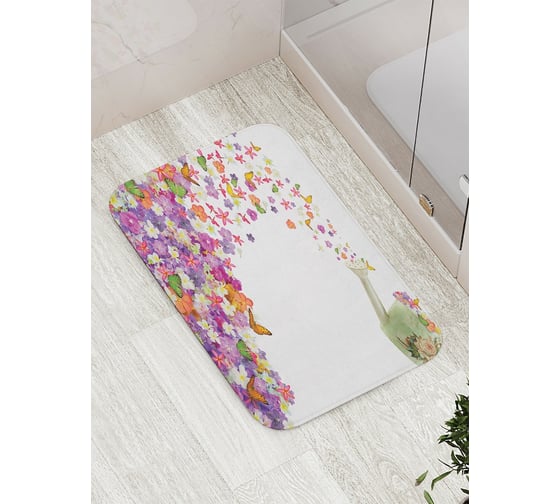 Коврик противоскользящий JoyArty "Цветы Лейка" для ванной, сауны, бассейна, bath_2936 1