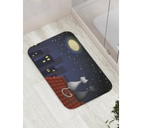 Коврик противоскользящий JoyArty "Кошачья романтика на крыше" для ванной, сауны, бассейна, bath_1182