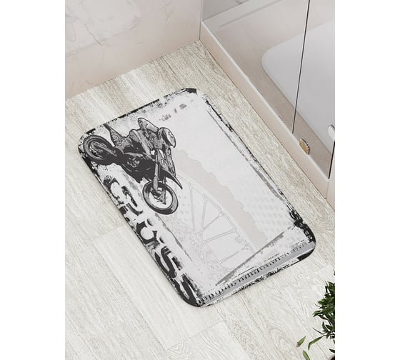 Коврик противоскользящий JoyArty "Мотоциклист трюкач" для ванной, сауны, бассейна, bath_17784 1
