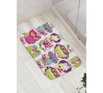 Коврик противоскользящий JoyArty "Гипнотические совы" для ванной, сауны, бассейна, bath_2915