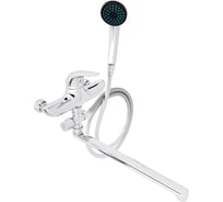 Смеситель для ванны СоюзКран с душем, прямой излив 35 см, керамический картридж 35 мм, хром, цинк SK09-P102 567-027