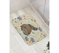 Коврик противоскользящий JoyArty "Милый енот" для ванной, сауны, бассейна, bath_75035