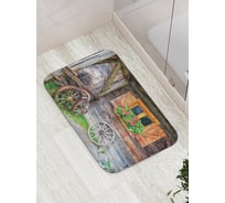 Коврик противоскользящий JoyArty "Колеса во дворе" для ванной, сауны, бассейна, bath_16666