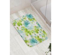 Коврик противоскользящий JoyArty "Голубые пионы" для ванной, сауны, бассейна, bath_35855