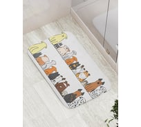 Коврик противоскользящий JoyArty "Послушные псы" для ванной, сауны, бассейна, bath_14786