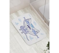 Коврик противоскользящий JoyArty "Кот с рыбными очками" для ванной, сауны, бассейна, bath_21275