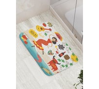 Коврик противоскользящий JoyArty "Испанское веселье" для ванной, сауны, бассейна, bath_7256