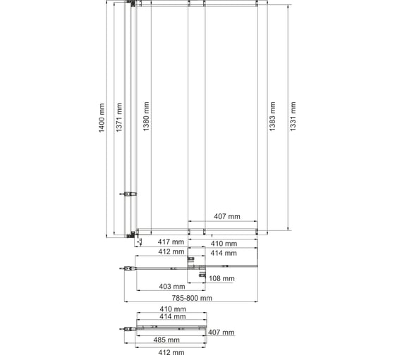 Стеклянная шторка на ванну WasserKRAFT Schunter 82S02-80