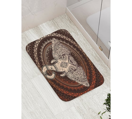 Коврик противоскользящий JoyArty "Слоновая мандала" для ванной, сауны, бассейна, bath_22424